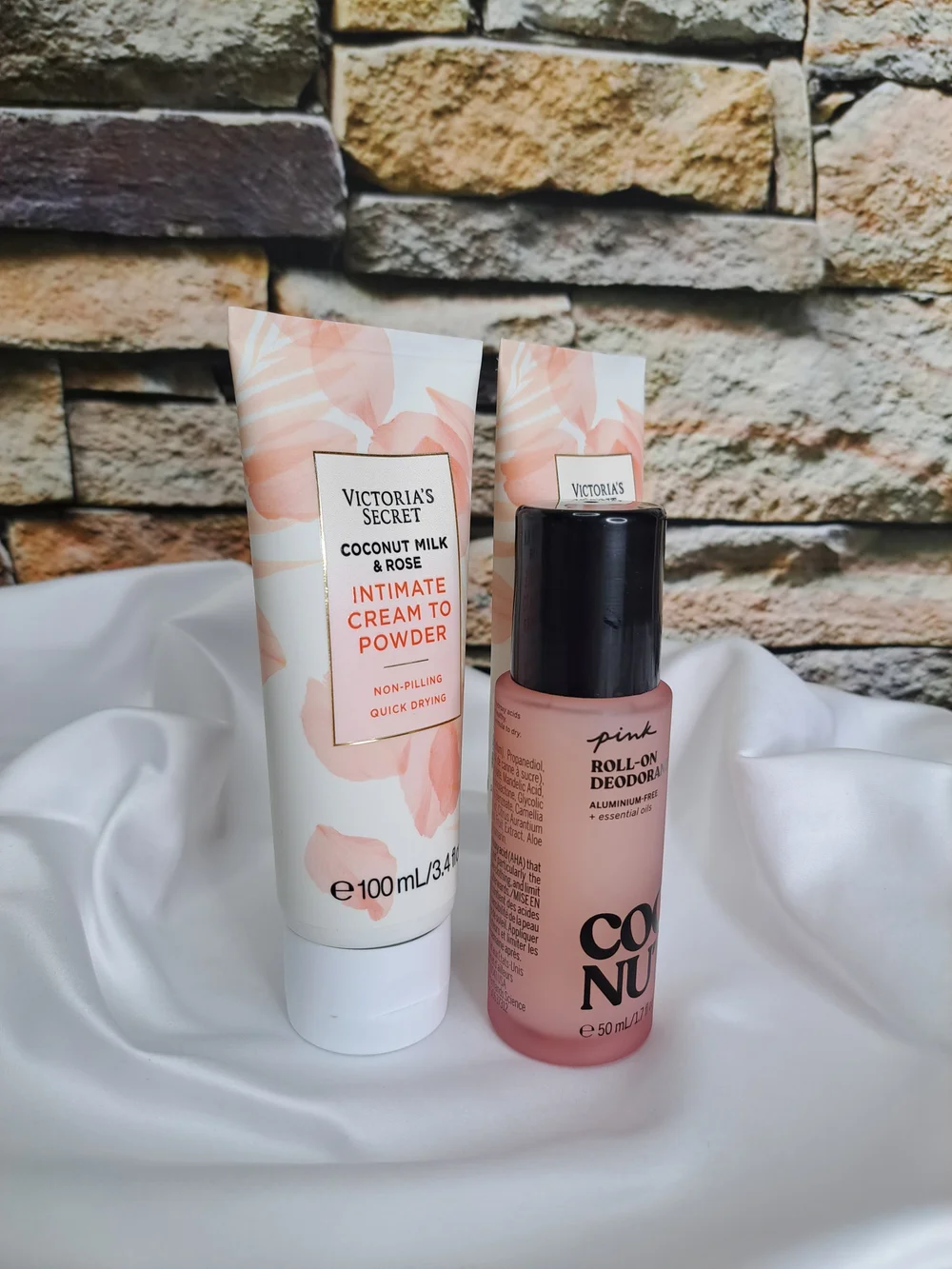 Victoria's Secret Coconut Milk & Rose Intimate Cream to Powder & Deodrant Set 3